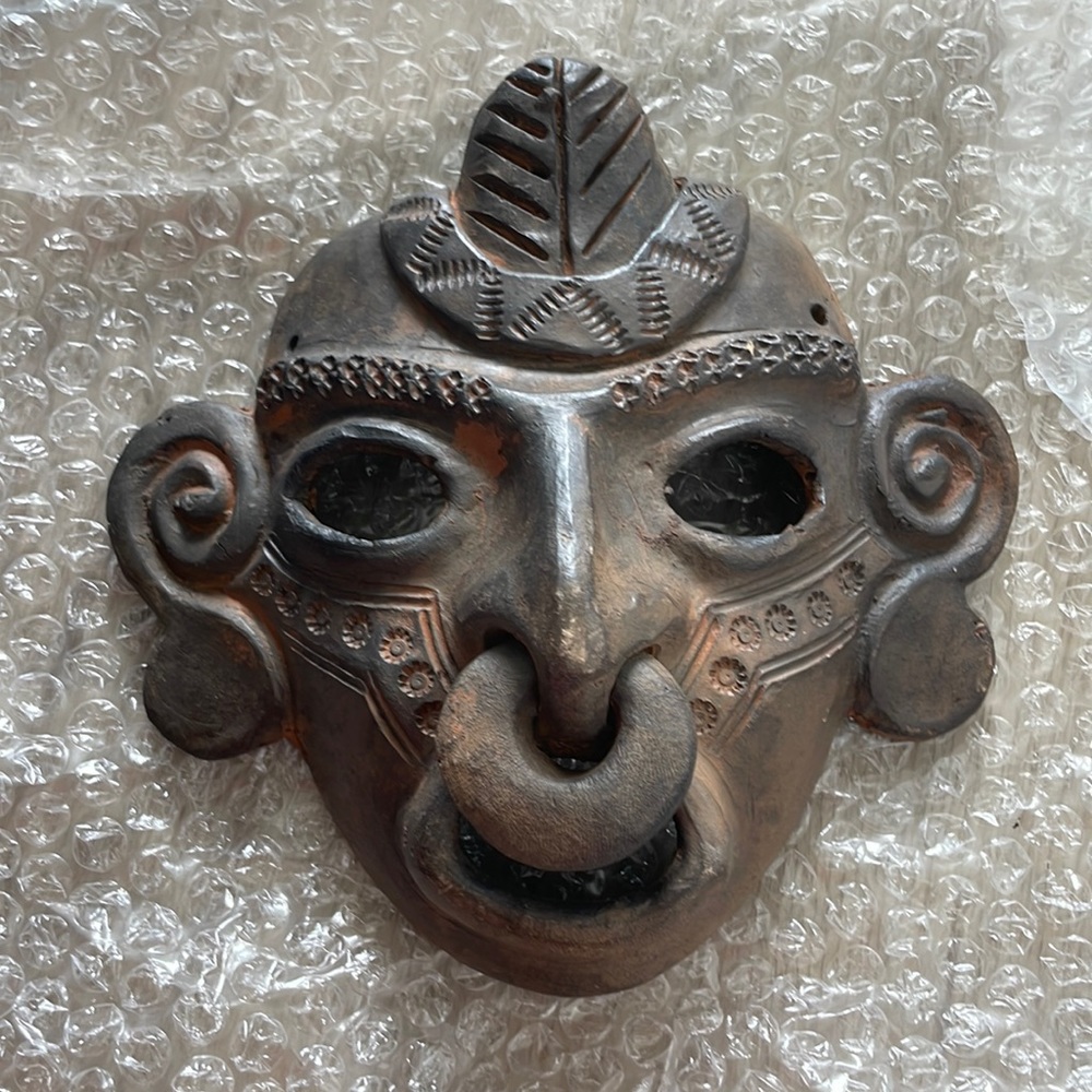 Indigenous mask made of clay | hanging decor